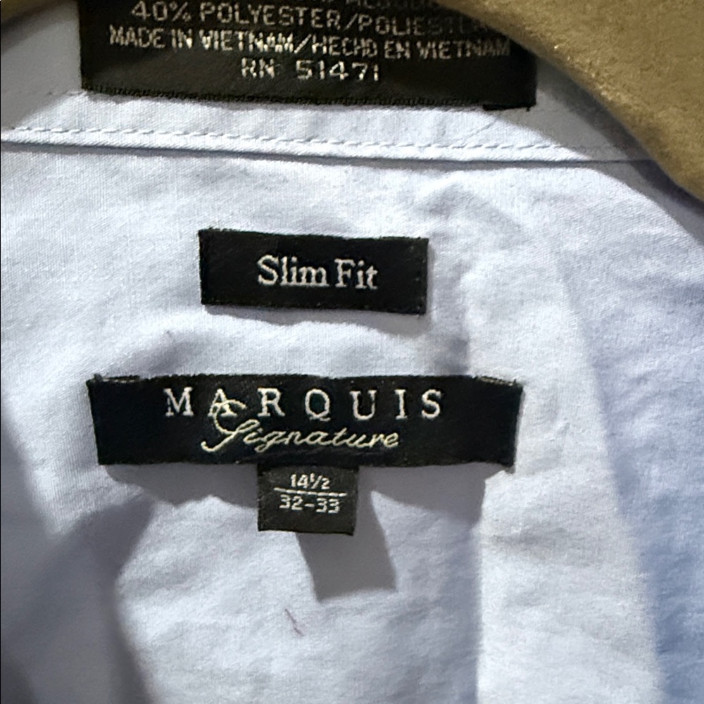 Marquis Classic Light Blue Men's Dress Shirt - Picture 2 of 3